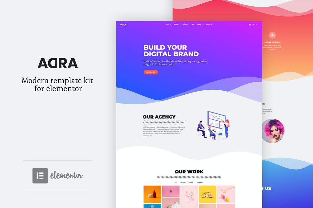 Free Adra Modern & Creative Elementor Template Kit Download