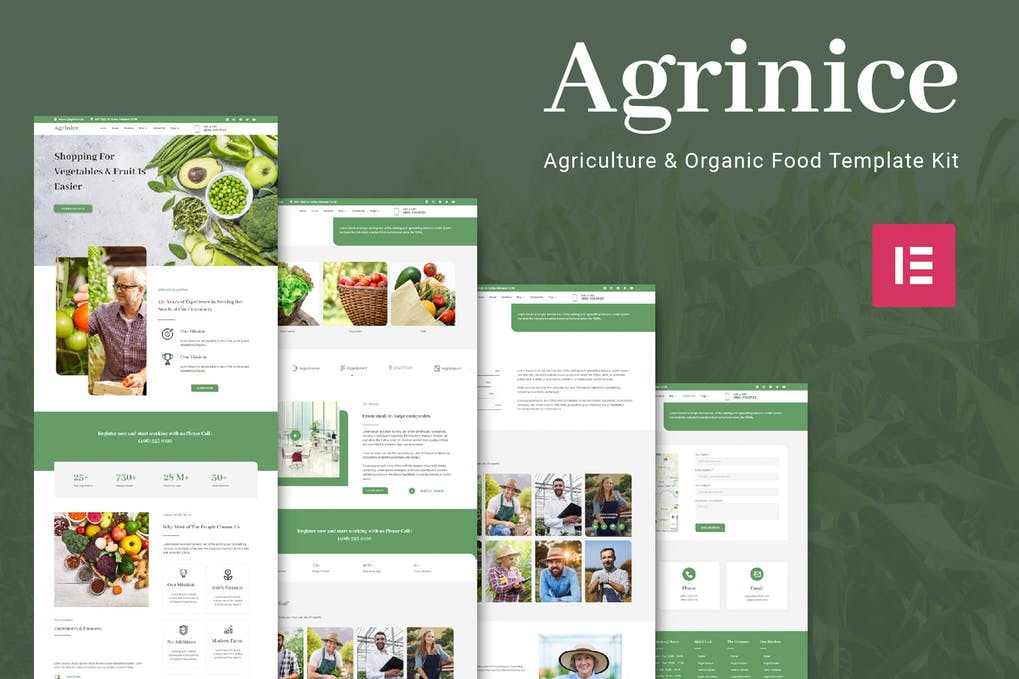 Free Agrinice Agriculture & Organic Food Elementor Template Kit Download