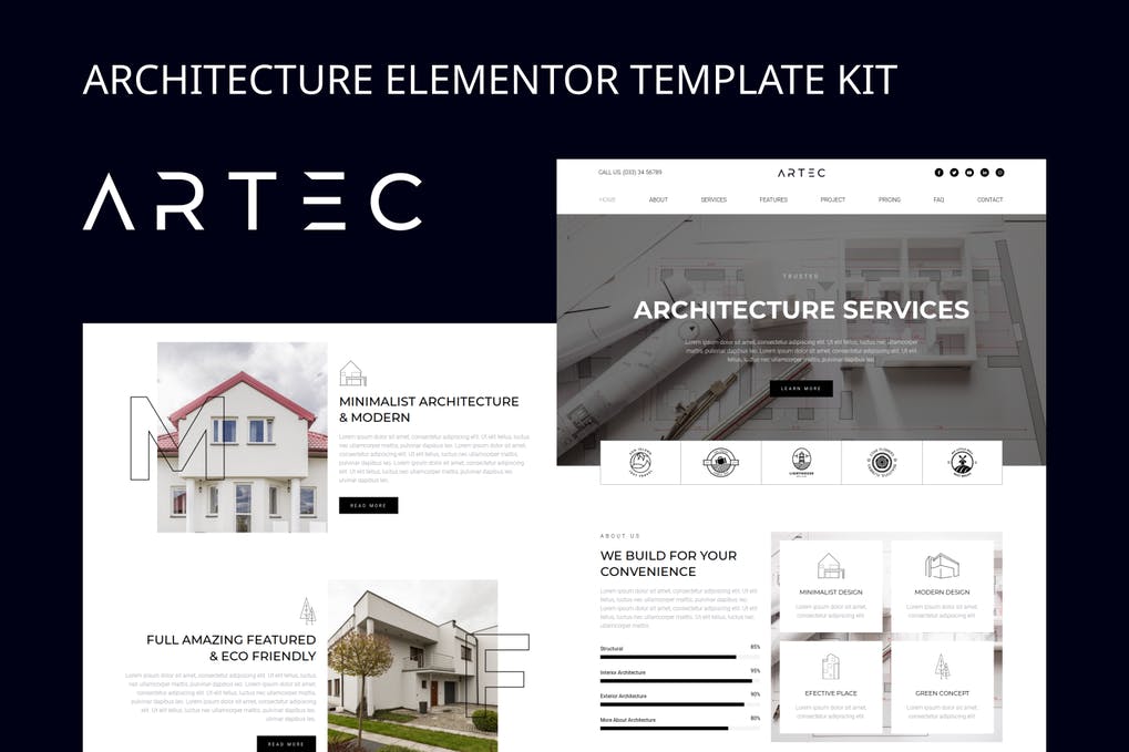 Free Artec Architecture Elementor Template Kit Download