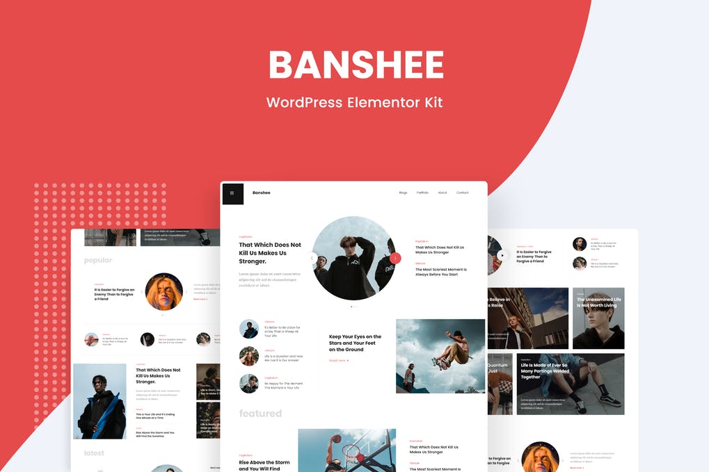 Free Banshee News & Magazine WordPress Elementor Template Kit Download