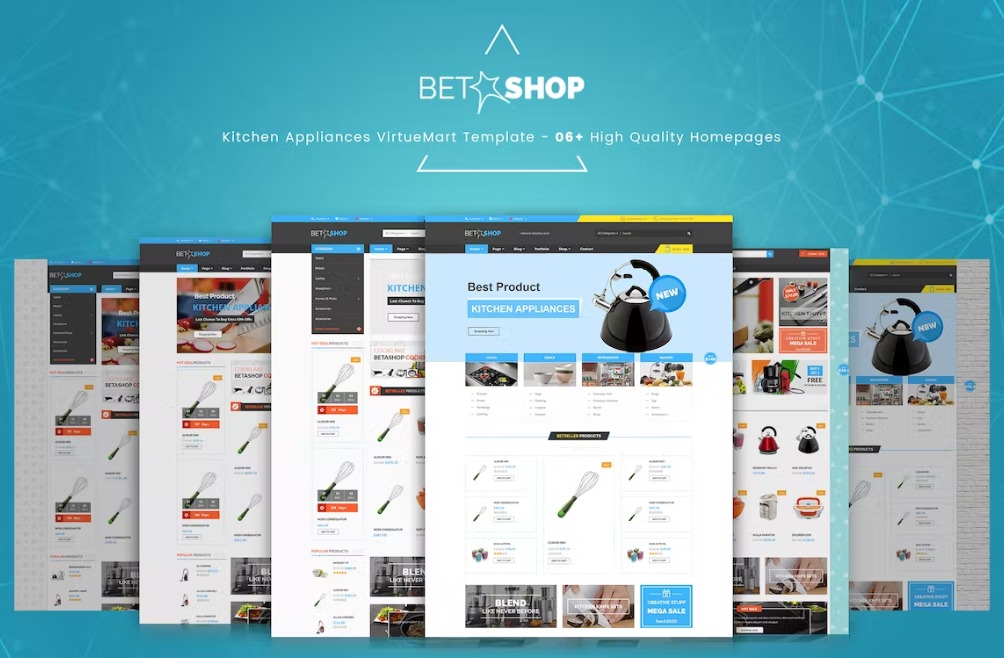 Free BetaShop Kitchen Appliances VirtueMart Template Download