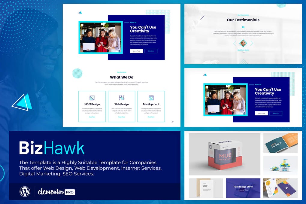 Free BizHawk Corporate Agency Elementor Template Kit Download