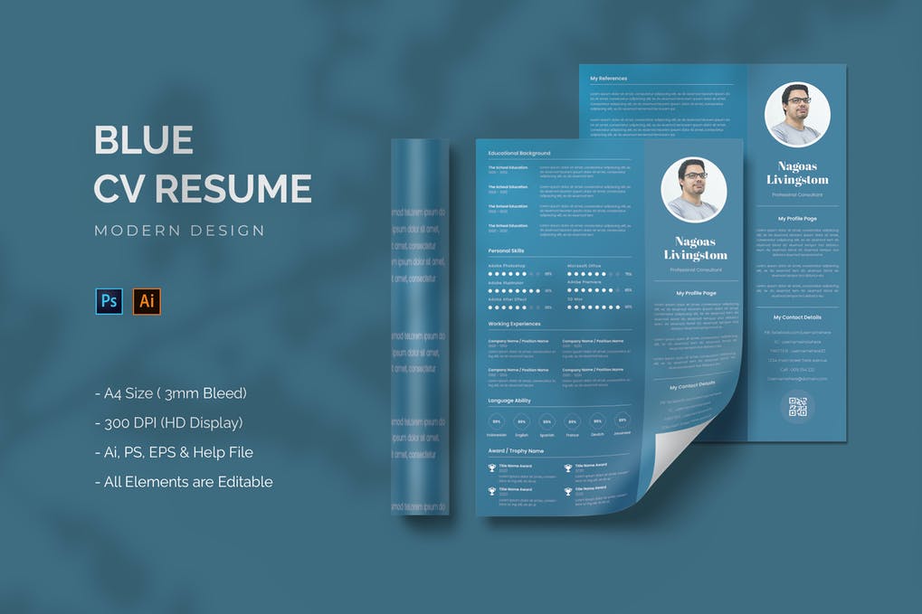 Free CV Resume Template V.45