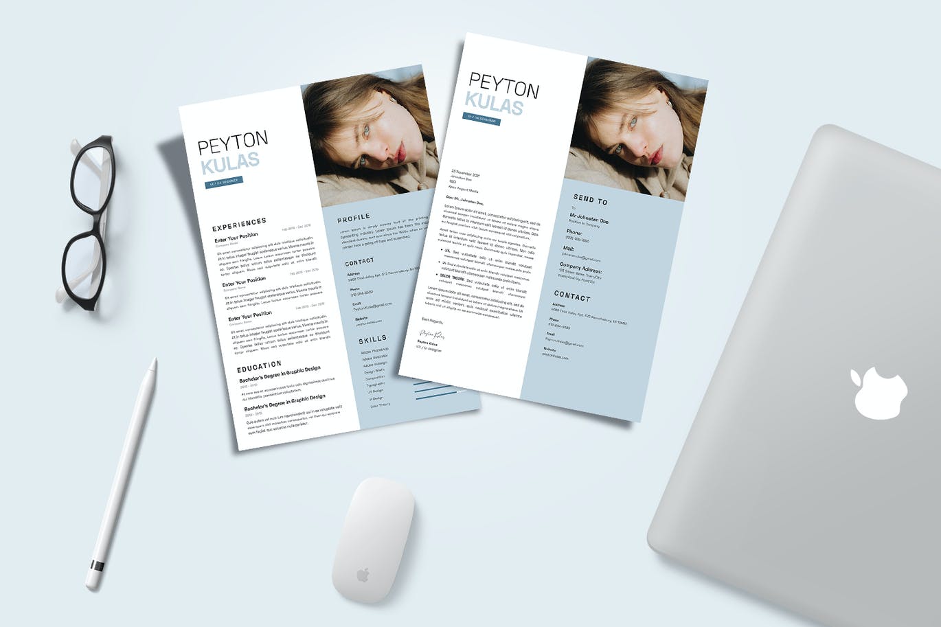 Free CV Resume & letter Template V.42