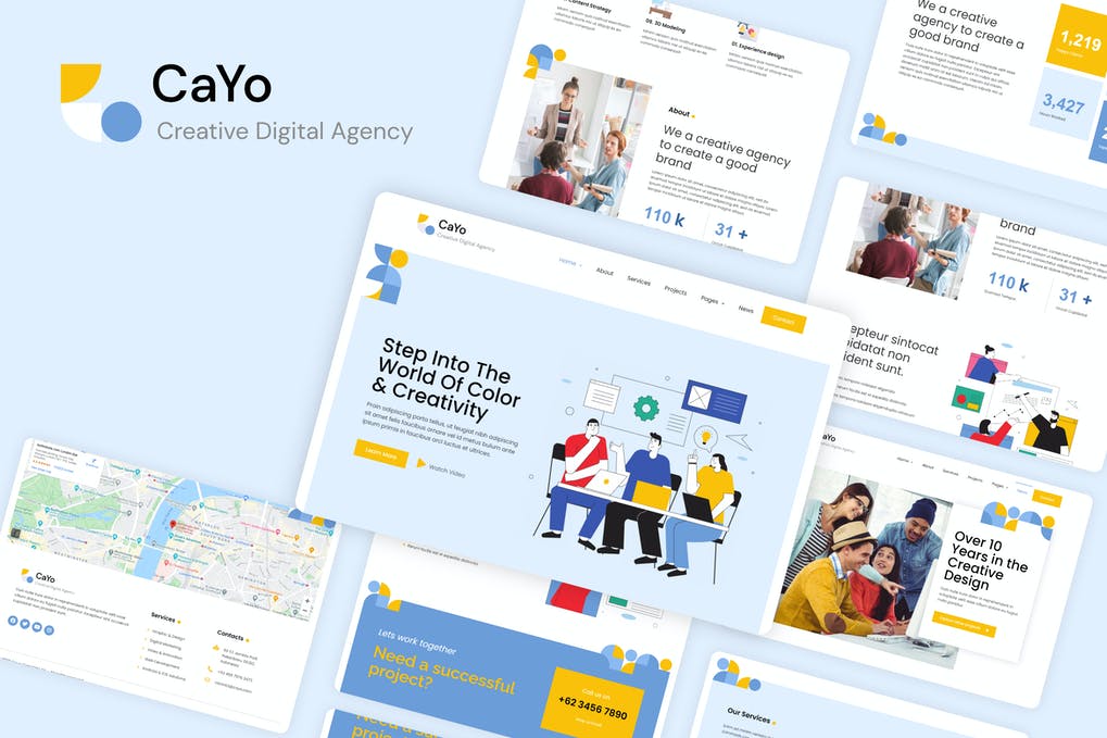 Free CaYo Creative Agency Elementor Template Kit Download