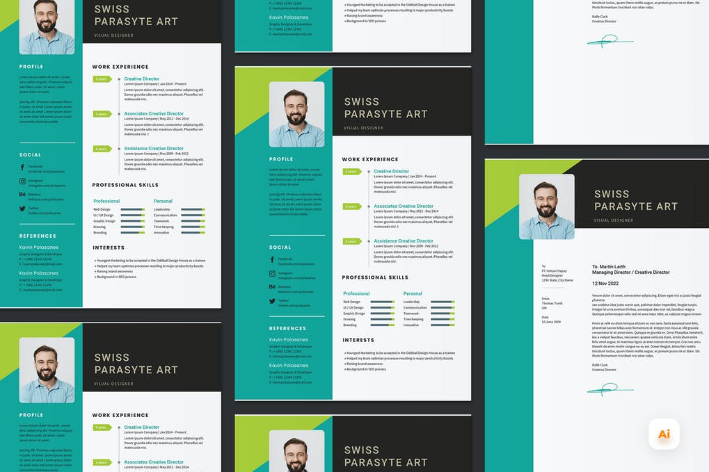 Free CV Resume & letter Template V.35