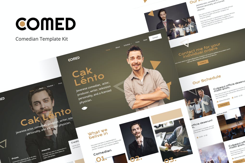 Free Comed Comedian Elementor Template Kit Download