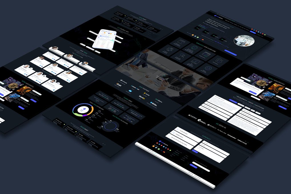 Cryptocurrency and ICO Landing Page Dark Template