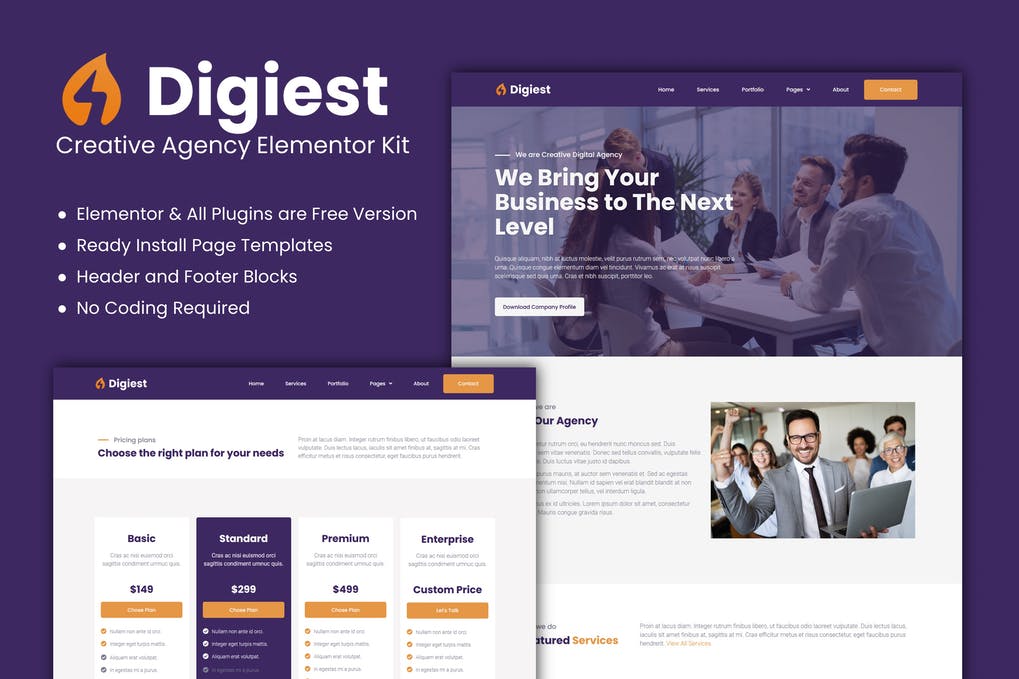 Free Digiest Creative Agency Elementor Kit Download