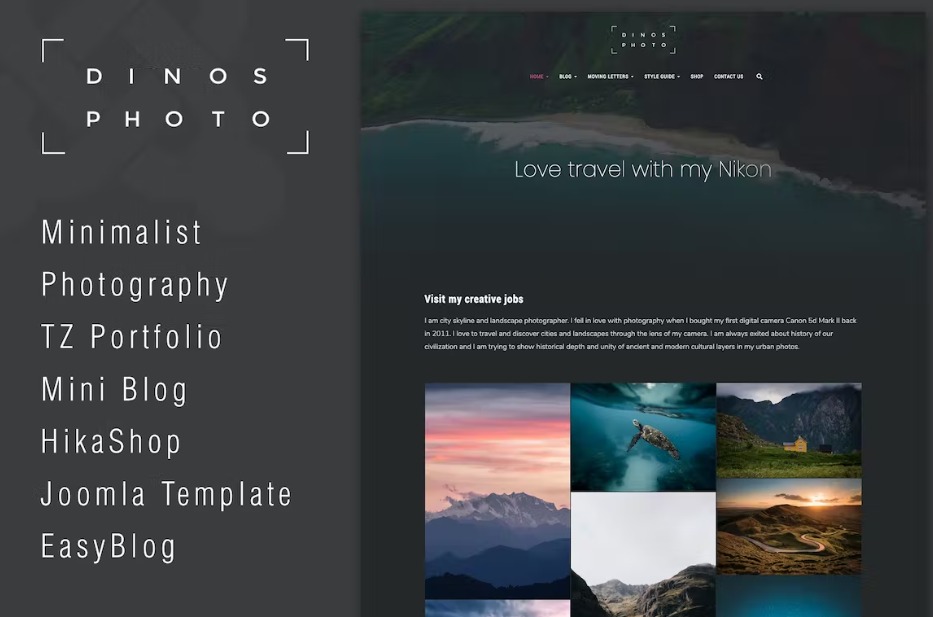 Free Dino Creative Portfolio Joomla Template Download