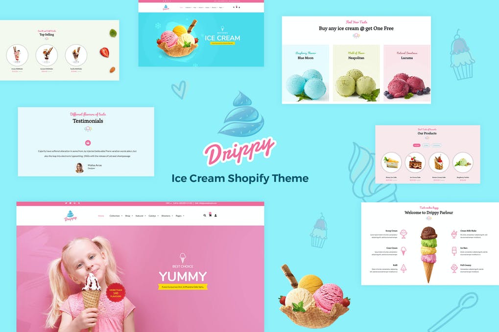 Free Drippy Responsive IceCream Shopify Theme Download