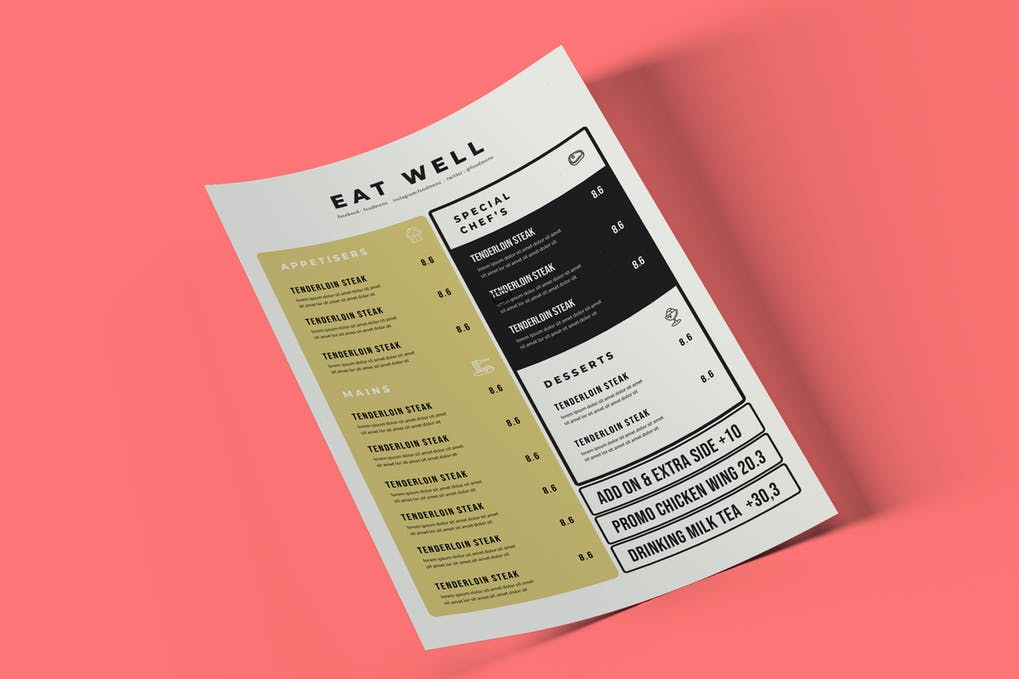 Free Food Menu Flyer Download