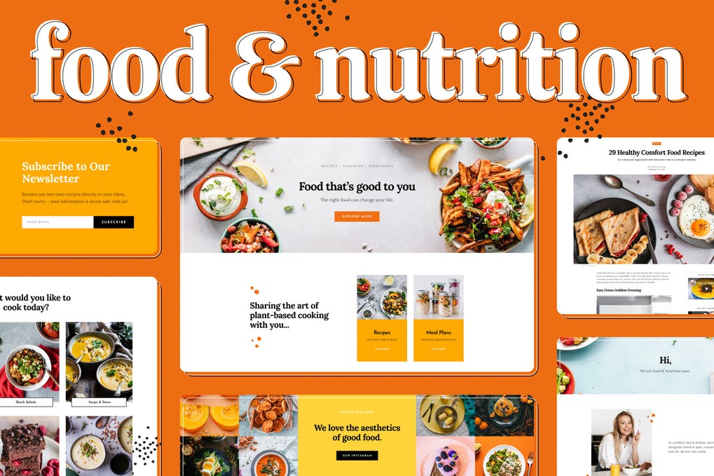 Free Food & Nutrition Elementor Template Kit Download