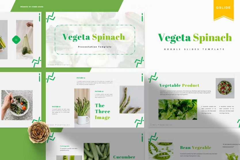 Free Vegeta Spinach Google Slides Template Download