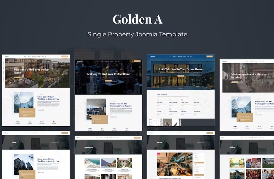 Free GoldenA Single Property Joomla 4 Template Download