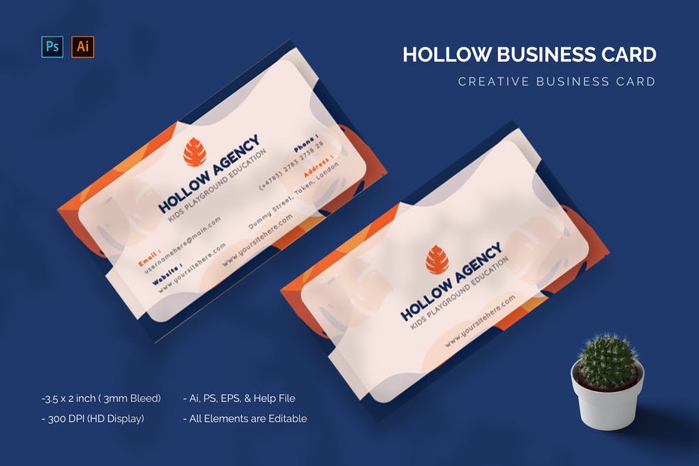 Free Hollow Card Business Card Download