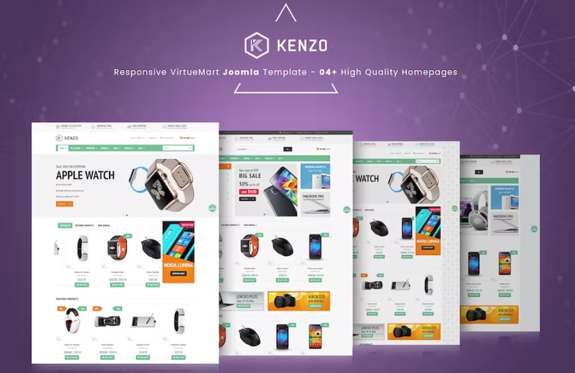 Free Kenzo Responsive VirtueMart Joomla Template Download