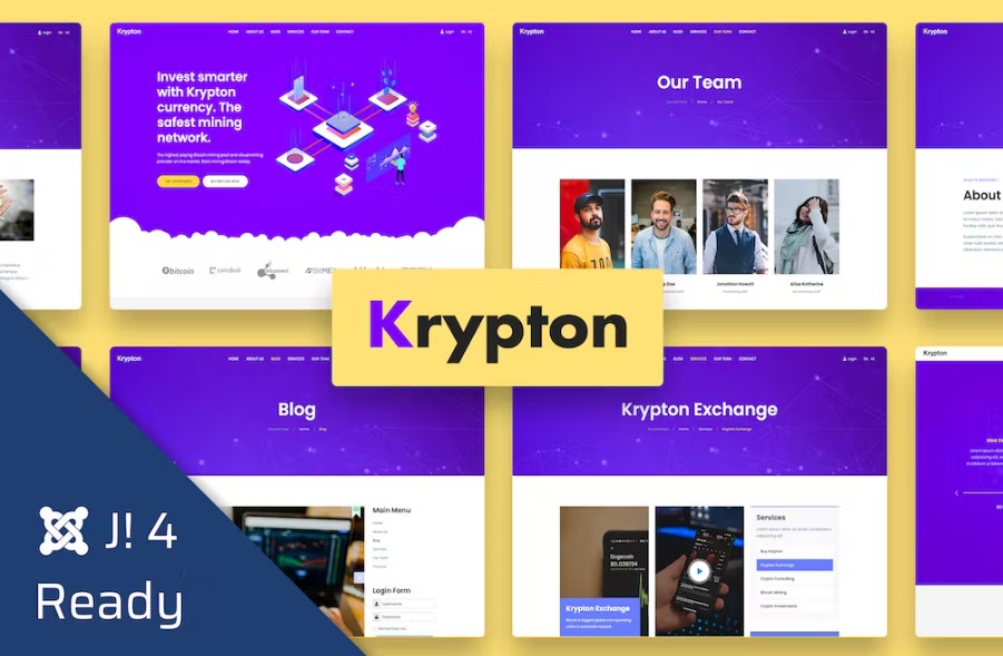 Free Krypton Bitcoin Currency Joomla 4 Template Download