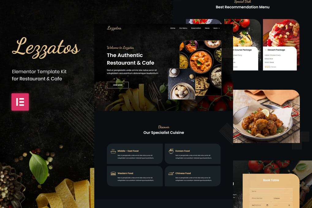 Lezzatos Restaurant & Cafe Elementor Template Kit