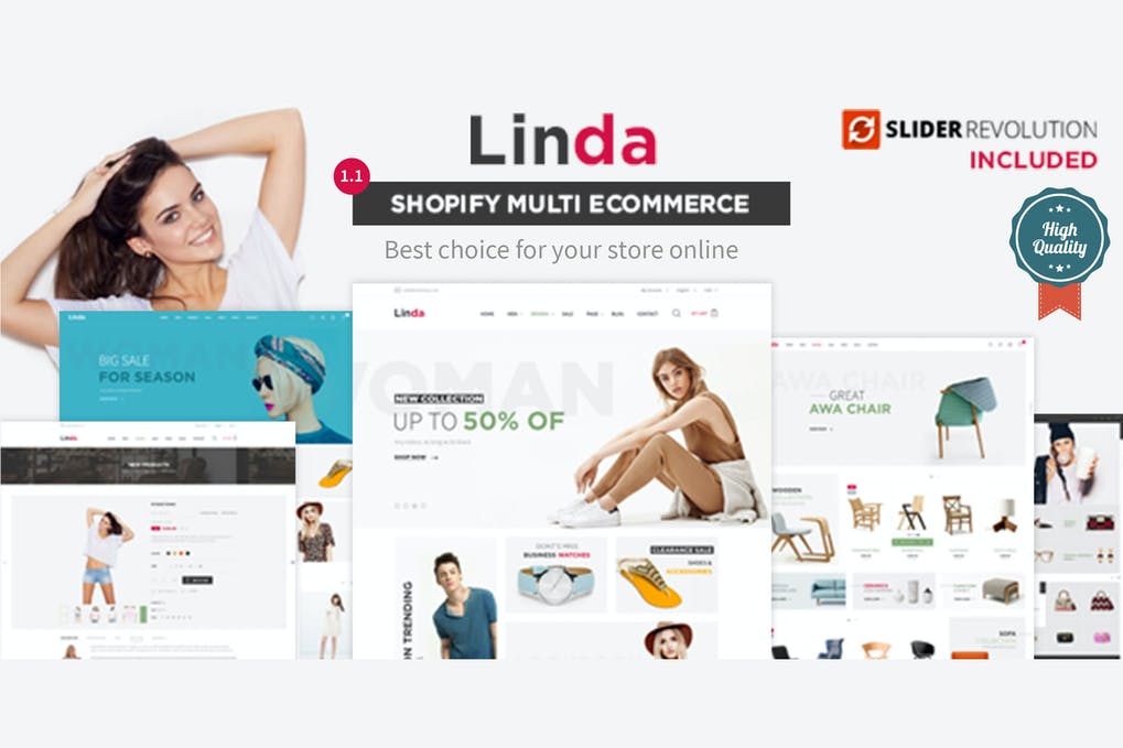 Free Linda Mutilpurpose eCommerce Shopify Theme Download