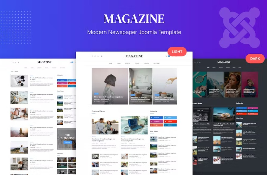 Free Magazine Blog Newspaper Joomla 4 Template Download