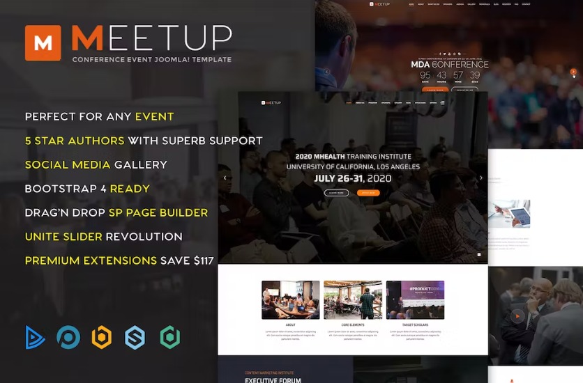 Free Meetup Conference Event Joomla 4 Template Download