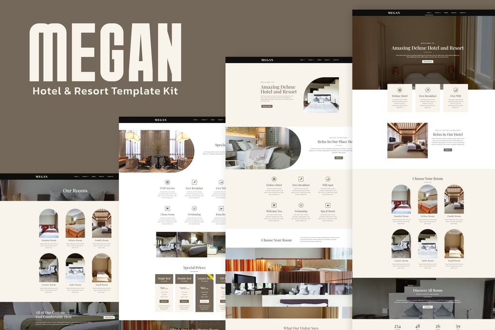 Free Megan Hotel Booking Template Kit Download