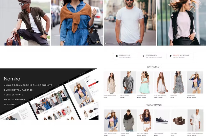 Free Namira Unique eCommerce J2Store Joomla Template Download