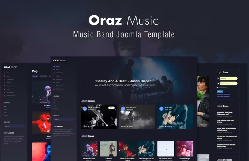 Free Oraz Music Band Joomla Template Download