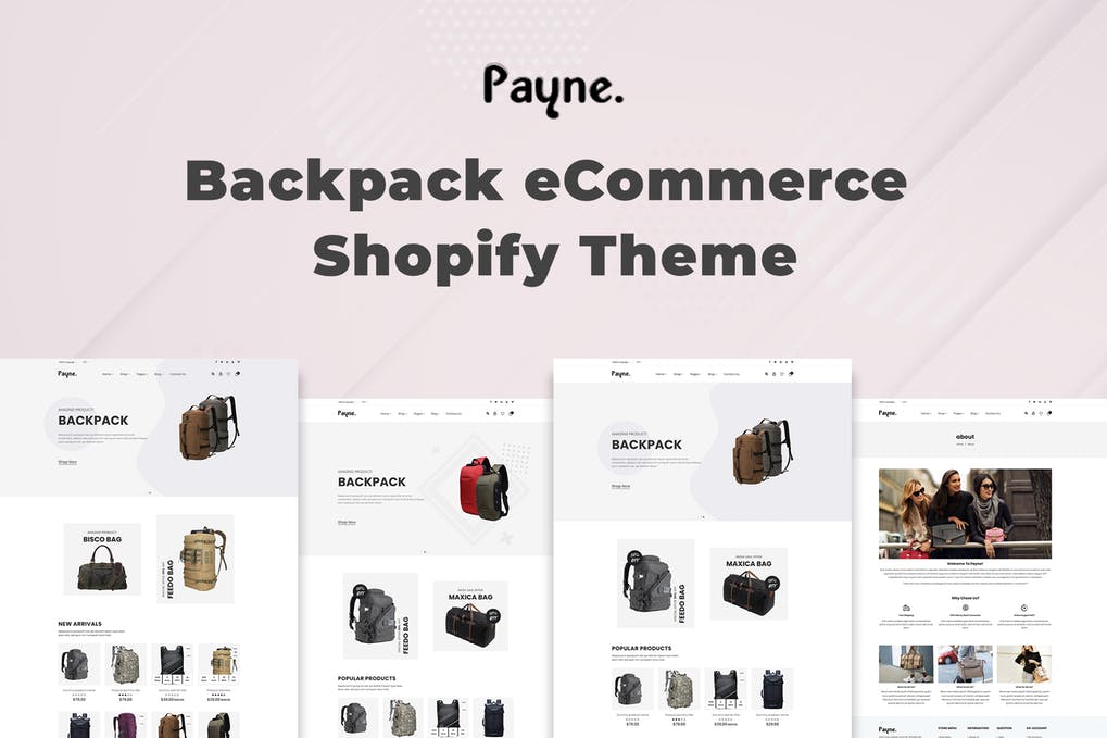 Free Payne Backpack eCommerce Shopify Theme Download