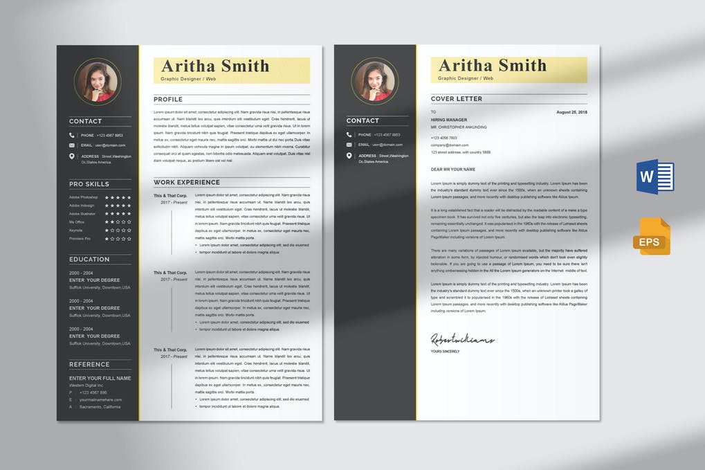 Professional Resume & Letter Template Vol.08