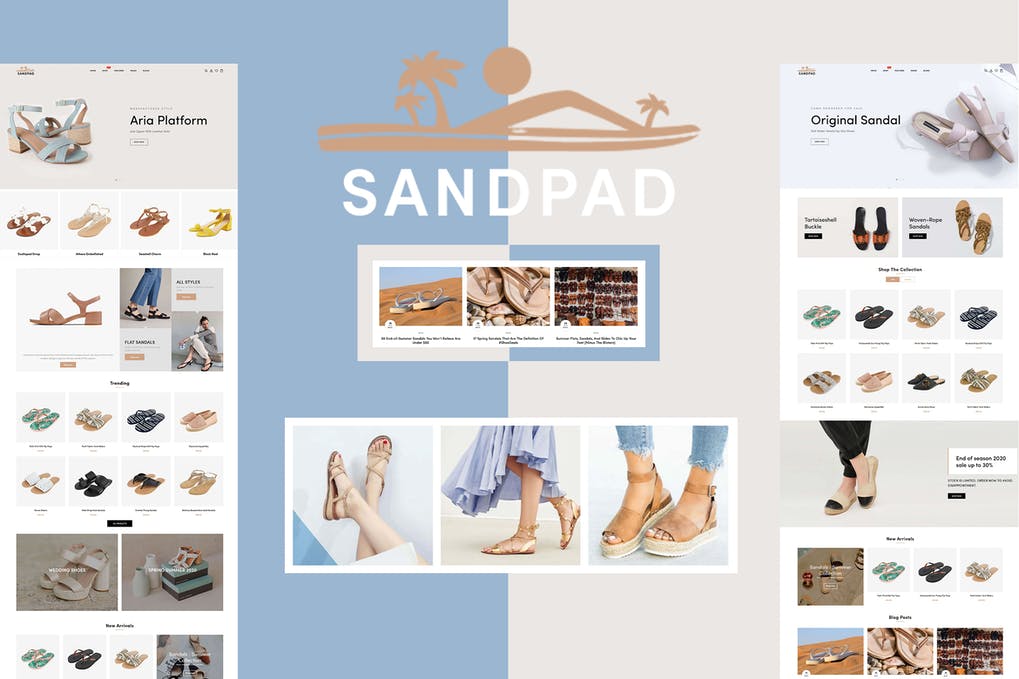 Free Sandpad Sandals And Footwear Shoes Shopify Theme Download