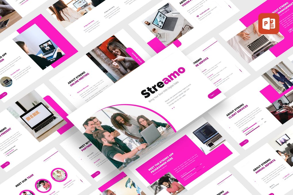 Free Streamo Online Meeting PowerPoint Template Download