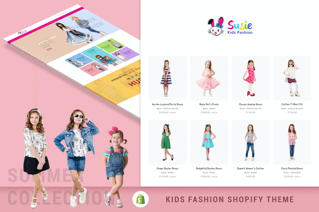 Free Susie Kids Fashion Sectioned Shopify Theme Download