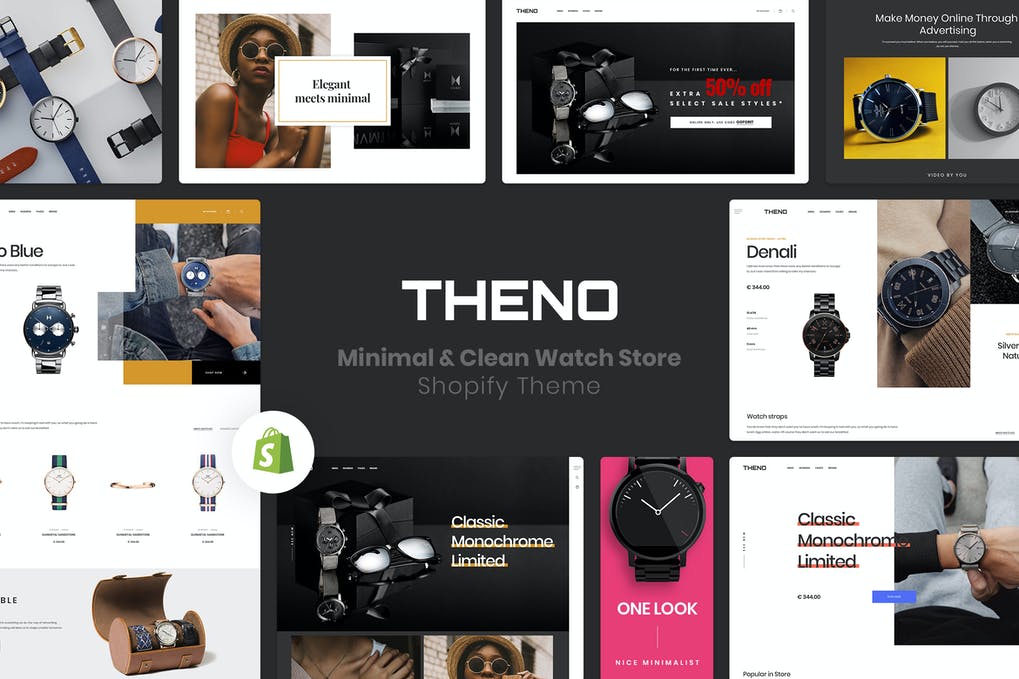 Free THENO Minimal Clean Watch Store Shopify Theme Download