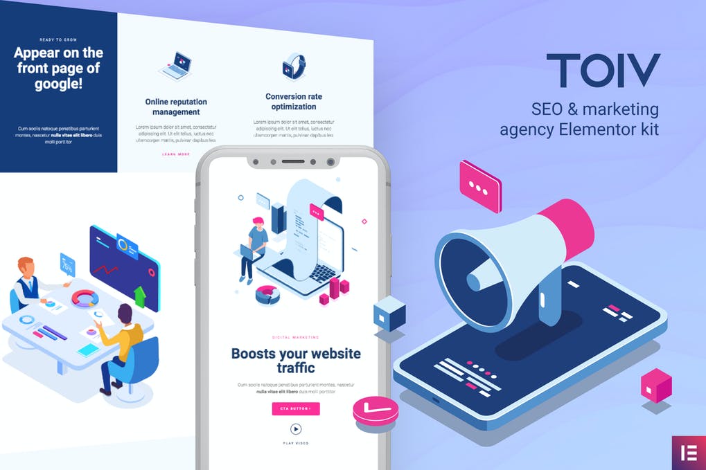 Free Toiv Seo Marketing Agency Elementor Template Kit Download