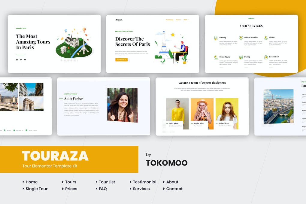 Free Touraza Travel & Tour Agency Elementor Template Kit Download