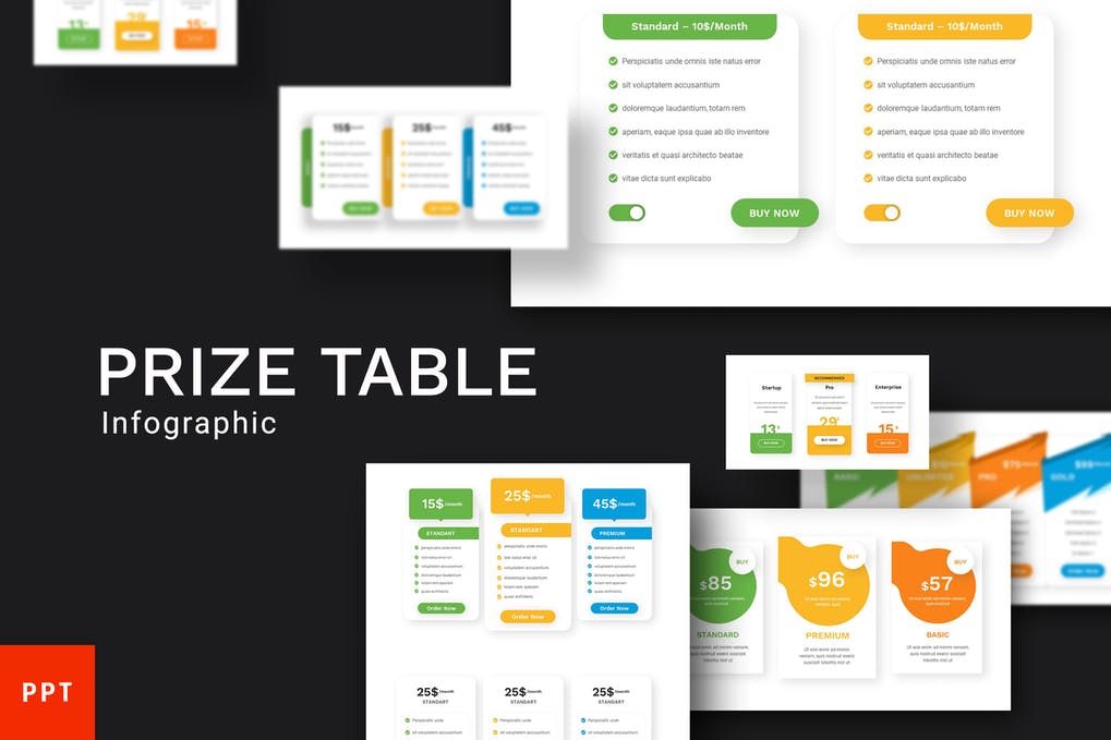 Free Various Price Table Powerpoint Template Download