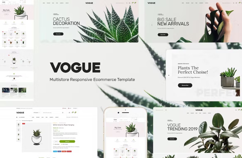 Vogue Plant Store Opencart Theme