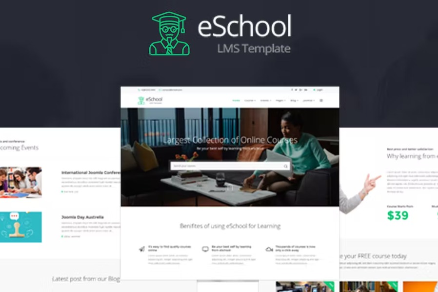 Free eSchool Education & Joomla LMS Template Download