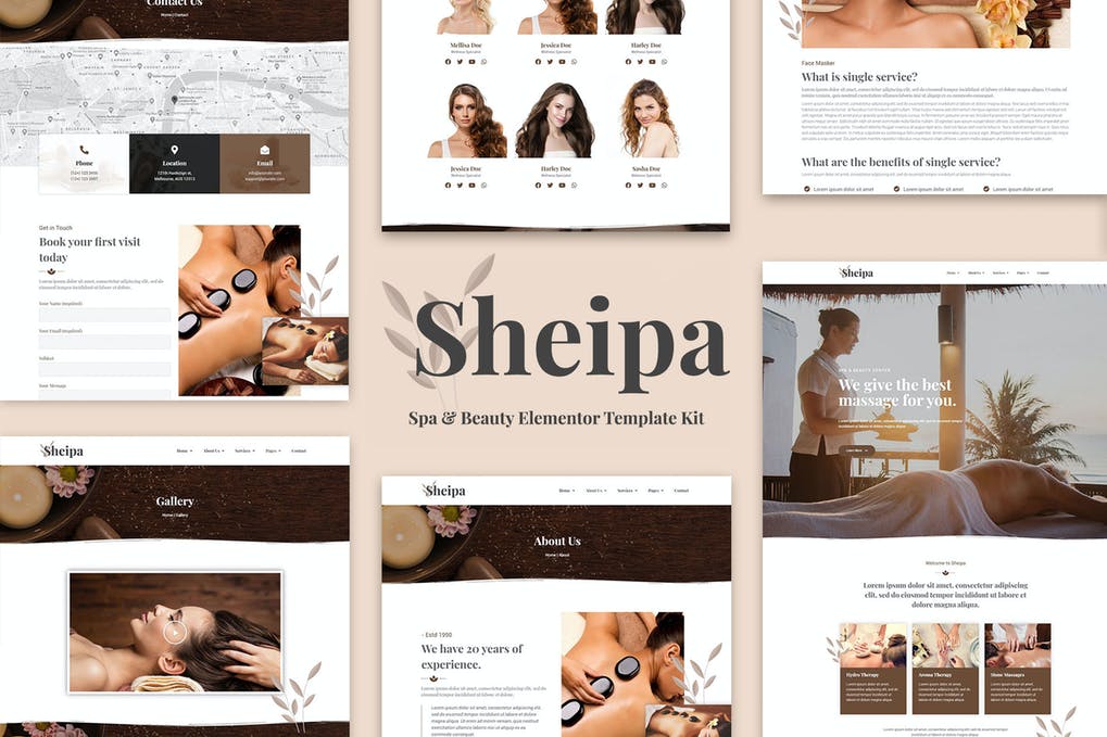 Free Sheipa Spa & Beauty Elementor Template Kit Download