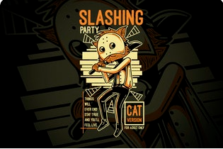 Slashing Party Tshirt Mochup