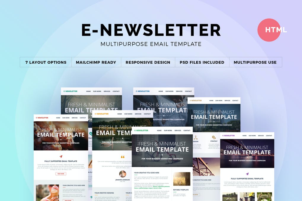 Free ENewsletter Multipurpose Email Template Download