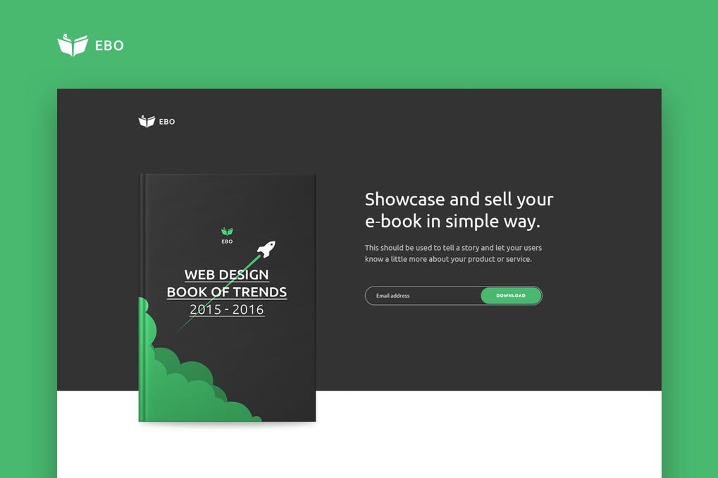 Free Ebo Ebook Landing Page HTML Template Download