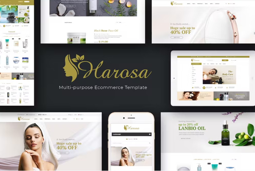 Free Harosa Cosmetics and Beauty Magento Theme Download