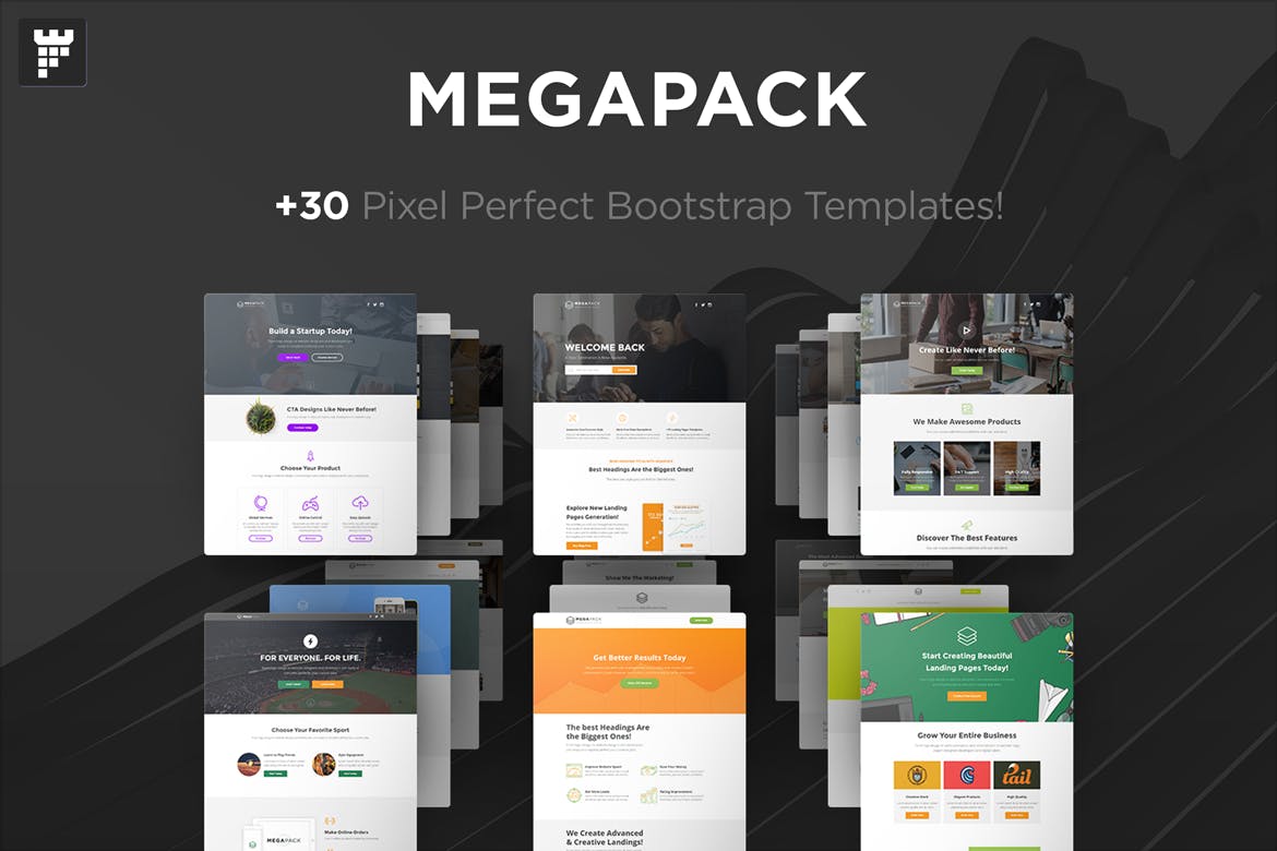 Free MEGAPACK Marketing HTML Landing Pages Pack Download