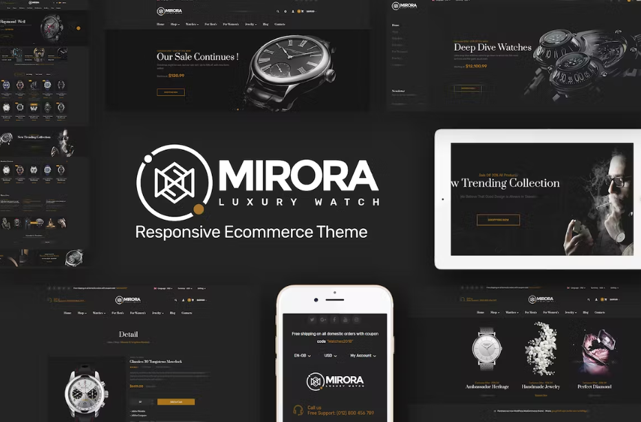 Free Mirora Watch & Luxury Store PrestaShop Theme Download