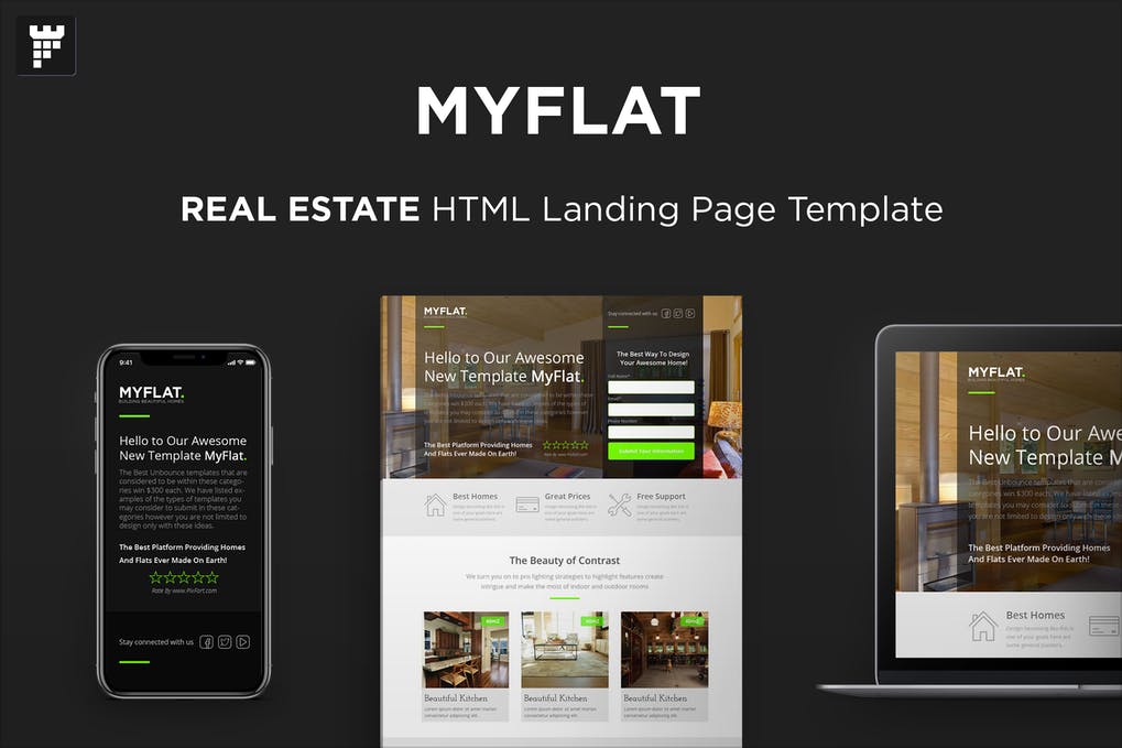 Free MYFLAT Real Estate HTML Landing Page Download