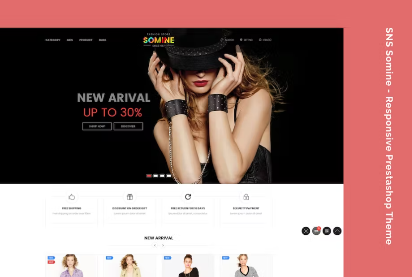 Free SNS Somine Responsive Prestashop Theme Download