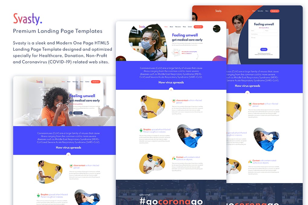 Free Svasty Healthcare Service Landing Page Template Download